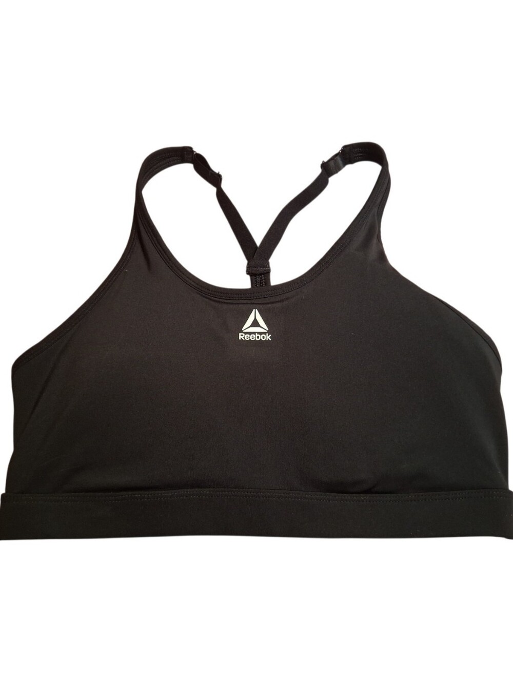 Reebok Black Racerback Padded Sports Bra Size L Large Athletic Gym